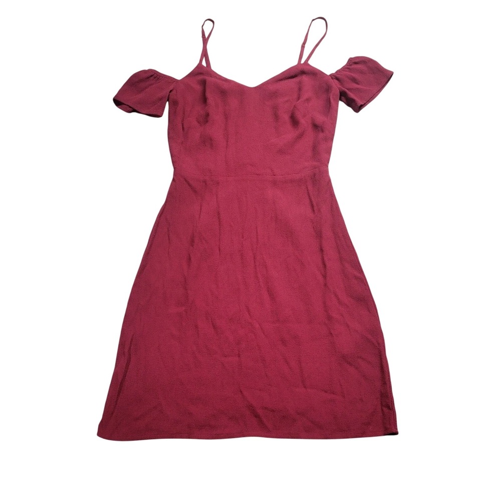 Reformation Cold Shoulder Mini Dress Burgundy Wine Crepe Size‎ 2 NWT